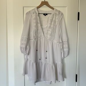 Frye White Boho dress with Lace Details